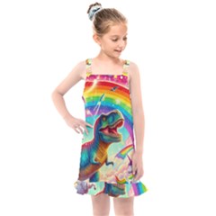 Trex/unicorns Kids  Overall Dress