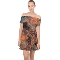 Abstraction 22 Off Shoulder Chiffon Dress