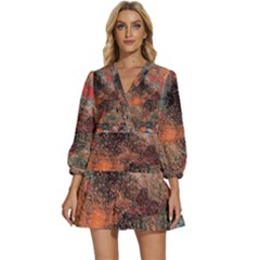 Abstraction 22 V-neck Placket Mini Dress