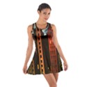 Sci-fi Futuristic Science Fiction City Neon Scene Artistic Technology Machine Fantasy Gothic Town Bu Cotton Racerback Dress View1