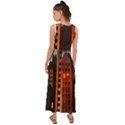 Sci-fi Futuristic Science Fiction City Neon Scene Artistic Technology Machine Fantasy Gothic Town Bu V-Neck Chiffon Maxi Dress View2