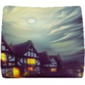 Village Moon Cloudy Historical Tudor Architecture Houses Town Night Windows City Seat Cushion View1