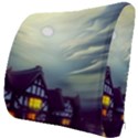 Village Moon Cloudy Historical Tudor Architecture Houses Town Night Windows City Seat Cushion View3