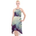 Village Moon Cloudy Historical Tudor Architecture Houses Town Night Windows City High-Low Halter Chiffon Dress  View1