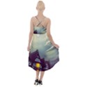 Village Moon Cloudy Historical Tudor Architecture Houses Town Night Windows City High-Low Halter Chiffon Dress  View2