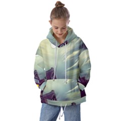 Village Moon Cloudy Historical Tudor Architecture Houses Town Night Windows City Kids  Oversized Hoodie