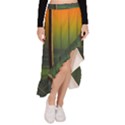 Outdoors Night Moon Full Moon Trees Setting Scene Forest Woods Light Moonlight Nature Wilderness Lan Asymmetrical Ruffle Hem Skirt  View1