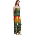 Outdoors Night Moon Full Moon Trees Setting Scene Forest Woods Light Moonlight Nature Wilderness Lan Spaghetti Top Long Pants Satin Pajamas Set View3