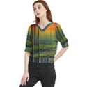 Outdoors Night Moon Full Moon Trees Setting Scene Forest Woods Light Moonlight Nature Wilderness Lan Quarter Sleeve Blouse View1