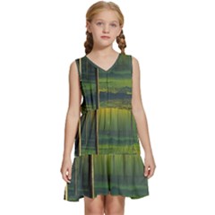 Outdoors Night Moon Full Moon Trees Setting Scene Forest Woods Light Moonlight Nature Wilderness Lan Kids  Sleeveless Tiered Mini Dress
