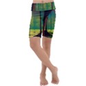 Nature Swamp Water Sunset Spooky Night Reflections Bayou Lake Kids  Lightweight Velour Cropped Yoga Leggings View1