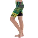 Nature Swamp Water Sunset Spooky Night Reflections Bayou Lake Kids  Lightweight Velour Cropped Yoga Leggings View2