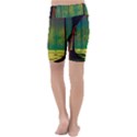 Nature Swamp Water Sunset Spooky Night Reflections Bayou Lake Kids  Lightweight Velour Cropped Yoga Leggings View4