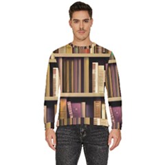 Books Bookshelves Office Fantasy Background Artwork Book Cover Apothecary Book Nook Literature Libra Men s Fleece Sweatshirt