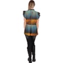 Wildflowers Field Outdoors Clouds Trees Cover Art Storm Mysterious Dream Landscape Ruffle Collar Short Sleeve Chiffon Top View4
