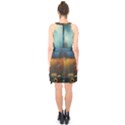 Wildflowers Field Outdoors Clouds Trees Cover Art Storm Mysterious Dream Landscape Halter Collar Waist Tie Chiffon Dress View2