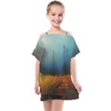 Wildflowers Field Outdoors Clouds Trees Cover Art Storm Mysterious Dream Landscape Kids  One Piece Chiffon Dress View1