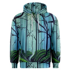 Nature Outdoors Night Trees Scene Forest Woods Light Moonlight Wilderness Stars Men s Overhead Hoodie