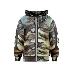 Nature Outdoors Cellphone Wallpaper Background Artistic Artwork Starlight Book Cover Wilderness Land Kids  Zipper Hoodie