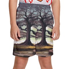 Nature Outdoors Cellphone Wallpaper Background Artistic Artwork Starlight Book Cover Wilderness Land Kids  Basketball Shorts