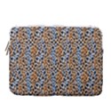 Blue Brown Leopard 14  Vertical Laptop Sleeve Case With Pocket View1