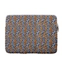 Blue Brown Leopard 14  Vertical Laptop Sleeve Case With Pocket View2