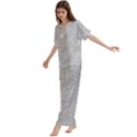 Light Grey Snake Short Sleeve Long Pants Satin Pajamas Set View2