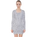 Light Grey Snake V-neck Bodycon Long Sleeve Dress View1