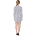Light Grey Snake V-neck Bodycon Long Sleeve Dress View2