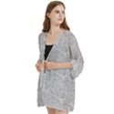 Light Grey Snake Open Front 3/4 Sleeve Batwing Chiffon Cardigan Kimono View2