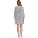 Light Grey Snake Open Front 3/4 Sleeve Batwing Chiffon Cardigan Kimono View4