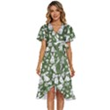 Easter bunny pattern Women s Kimono Wrap Satin Dress View1