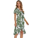 Easter bunny pattern Women s Kimono Wrap Satin Dress View3