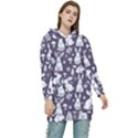 Easter bunny pattern Women s Long Oversized Pullover Hoodie View1