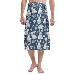 Easter Bunny Pattern Traditional Men s Hawaiian Lavalava Ie Faitaga Wrap Skirt