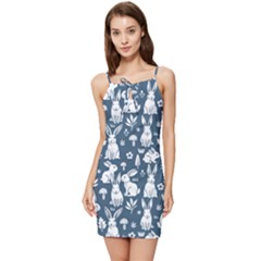 Easter Bunny Pattern Summer Tie Front Dress