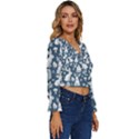Easter bunny pattern Long Sleeve V-Neck Top View3
