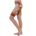 Burnt paper texture print design Kids  Lightweight Velour Cropped Yoga Leggings View2