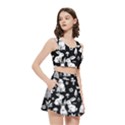 Easter bunny pattern Women s Crop Top Pleated Skater Rave Skirt View3