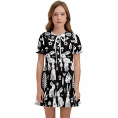 Easter Bunny Pattern Kids  Sweet Collar Dress