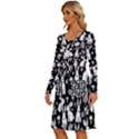 Easter bunny pattern Long Sleeve Dress With Pocket View2