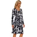 Easter bunny pattern Long Sleeve Dress With Pocket View3