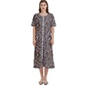 Brown Beige Snake Pattern Women s Cotton Short Sleeve Nightgown View1