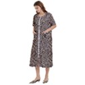 Brown Beige Snake Pattern Women s Cotton Short Sleeve Nightgown View2