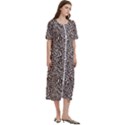 Brown Beige Snake Pattern Women s Cotton Short Sleeve Nightgown View3