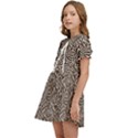 Brown Beige Snake Pattern Kids  Sweet Collar Dress View3