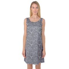 Dark Grey Snake Sleeveless Satin Nightdress