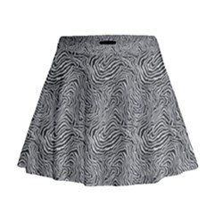 Dark Grey Snake Mini Flare Skirt
