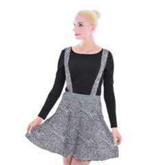 Dark Grey Snake Suspender Skater Skirt