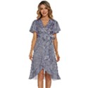 Dark Grey Snake Women s Kimono Wrap Satin Dress View1